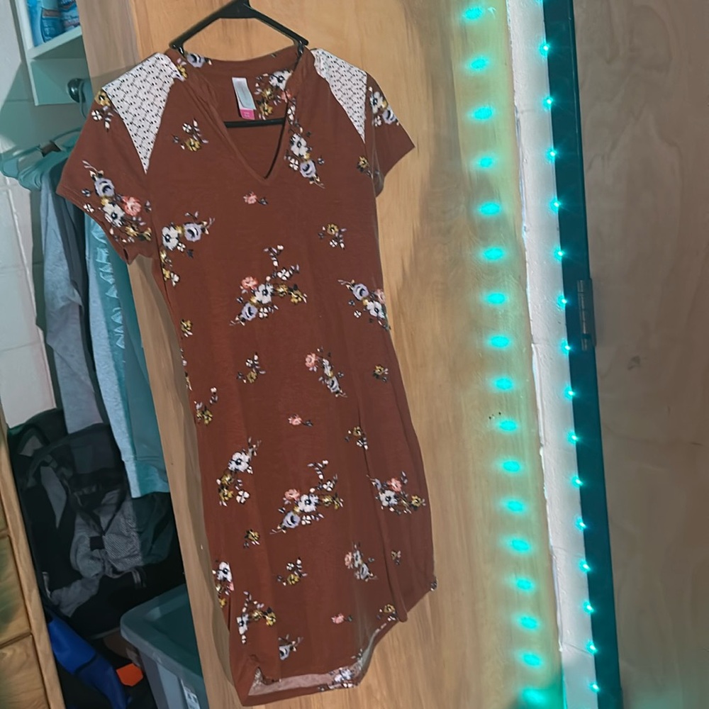 Brown dress with flowers